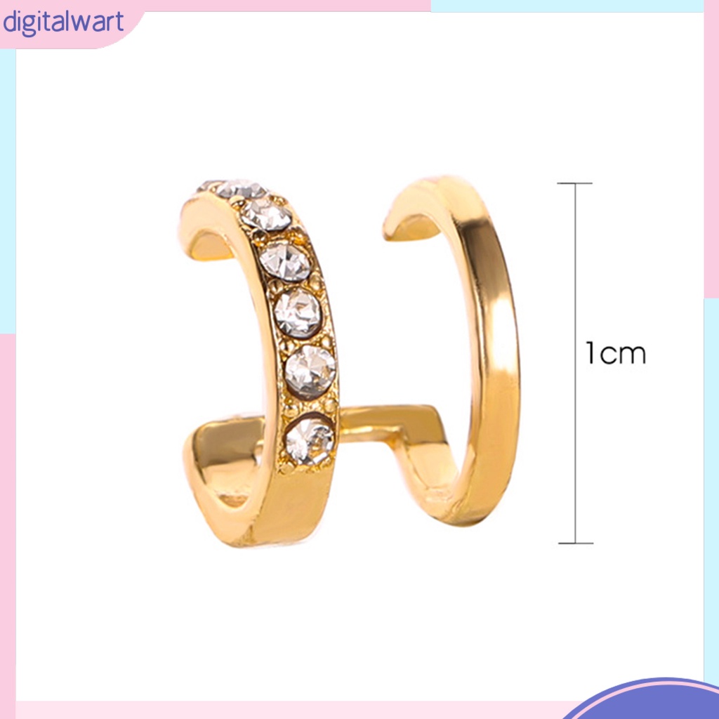 Khuyên kim loại đeo vành tai thiết kế đính đá lấp lánh nữ tính