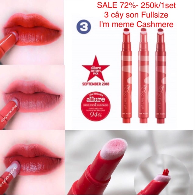 Son Bấm Cực Cool Lên Màu Chuẩn, Siêu Mịn Môi I'm Meme I'm Tic Toc Tint Lip Cashmere