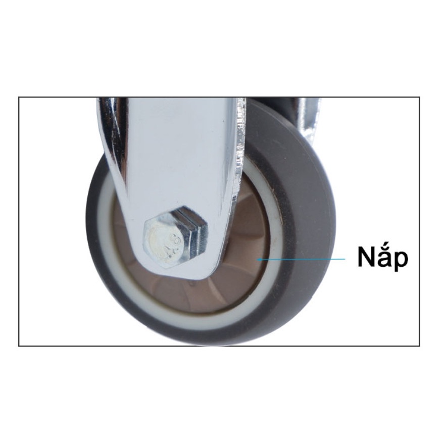 Bánh xe đẩy cao su TPR Niken xám