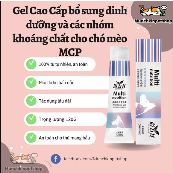 Gel dinh dưỡng cho chó mèo Dorrikey dưỡng lông mềm mượt ,sáng mắt hơn - tuýp 120g
