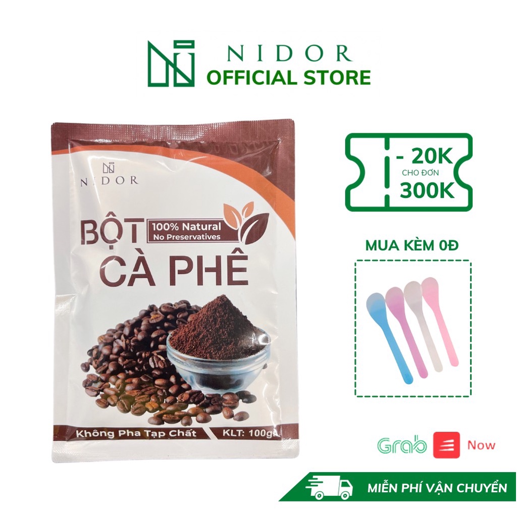 Bột cà phê nguyên chất đắp mặt nạ dưỡng da, tẩy da chết - Giảm mụn thâm, làm trắng da