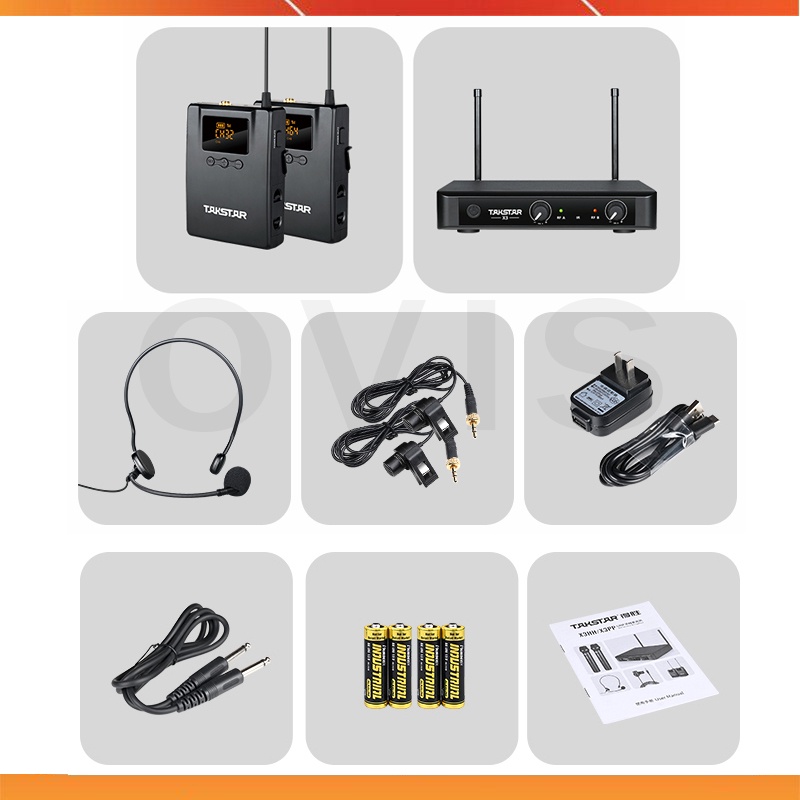 Tasktar X3PP - Micro Không Dây UHF Cho Giảng Dạy, Phát Biểu, Sân Khấu, Phạm Vi Hoạt Động 50m