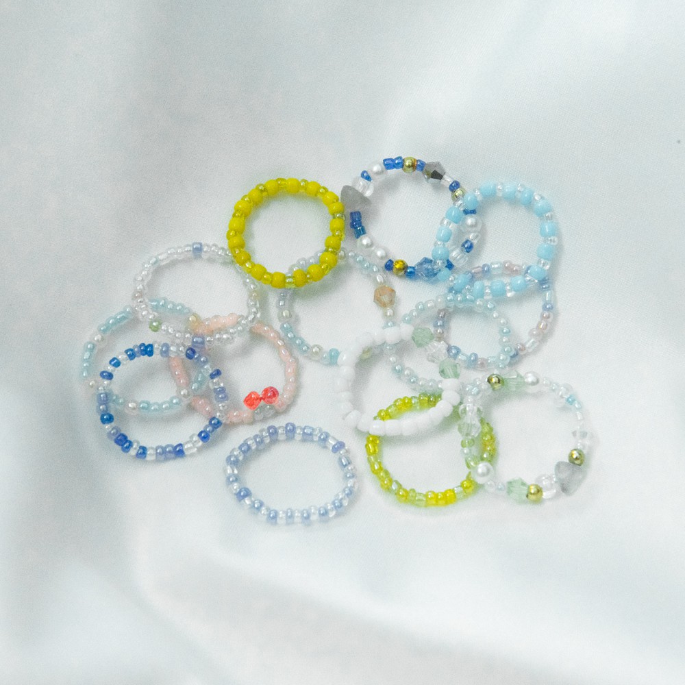 Handmade - Nhẫn hạt cườm nhiều màu