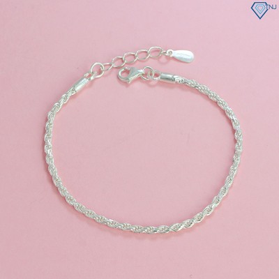 Lắc tay nữ bạc thật đơn giản dạng xoắn đẹp LTN0281 - Trang Sức TNJ
