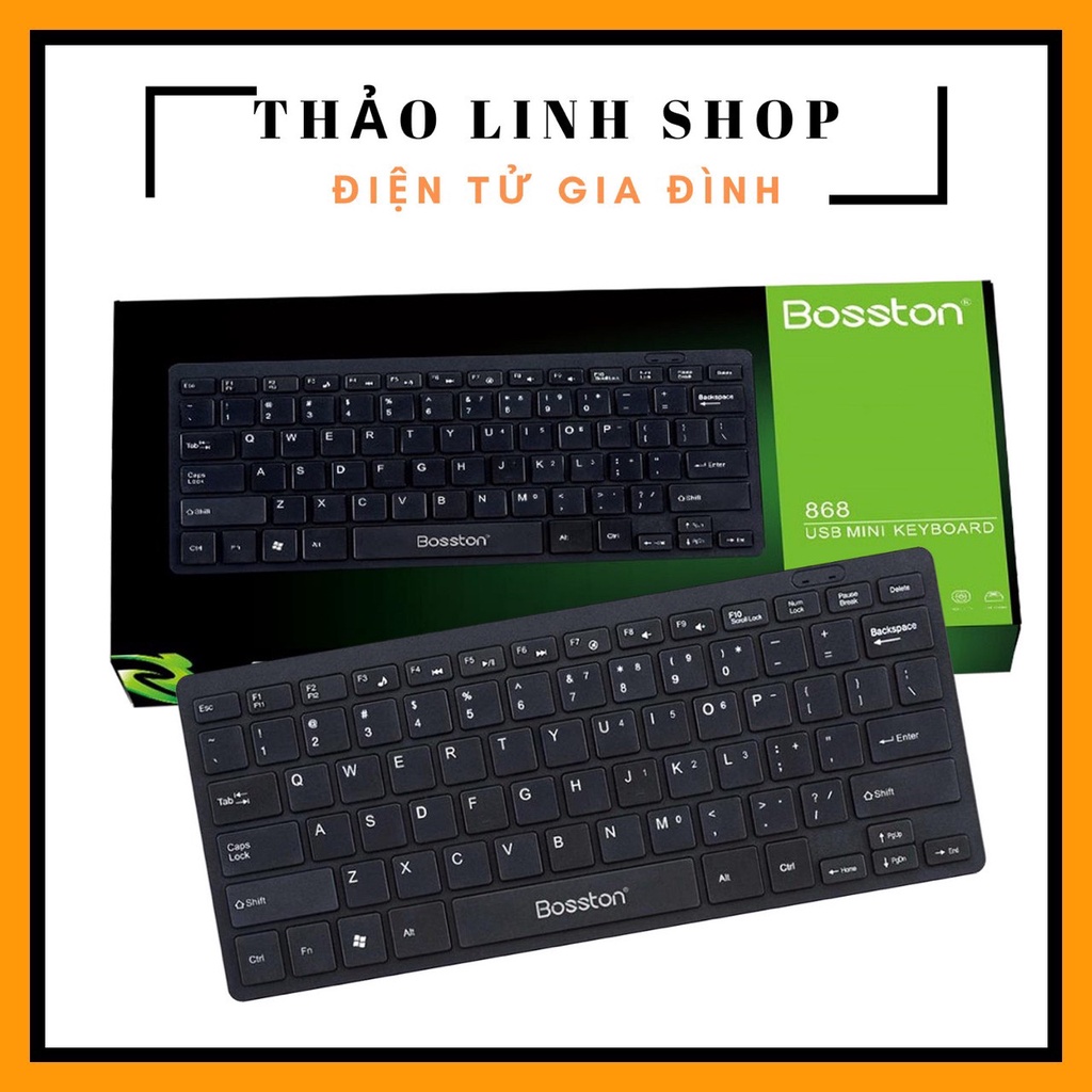 Bàn phím mini Bosston 868 size 27x12x1cm sử dụng cho PC/laptop cực kỳ tiện lợi