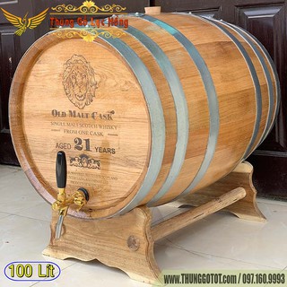 THÙNG GỖ SỒI NGÂM Ủ RƯỢU 100 LÍT