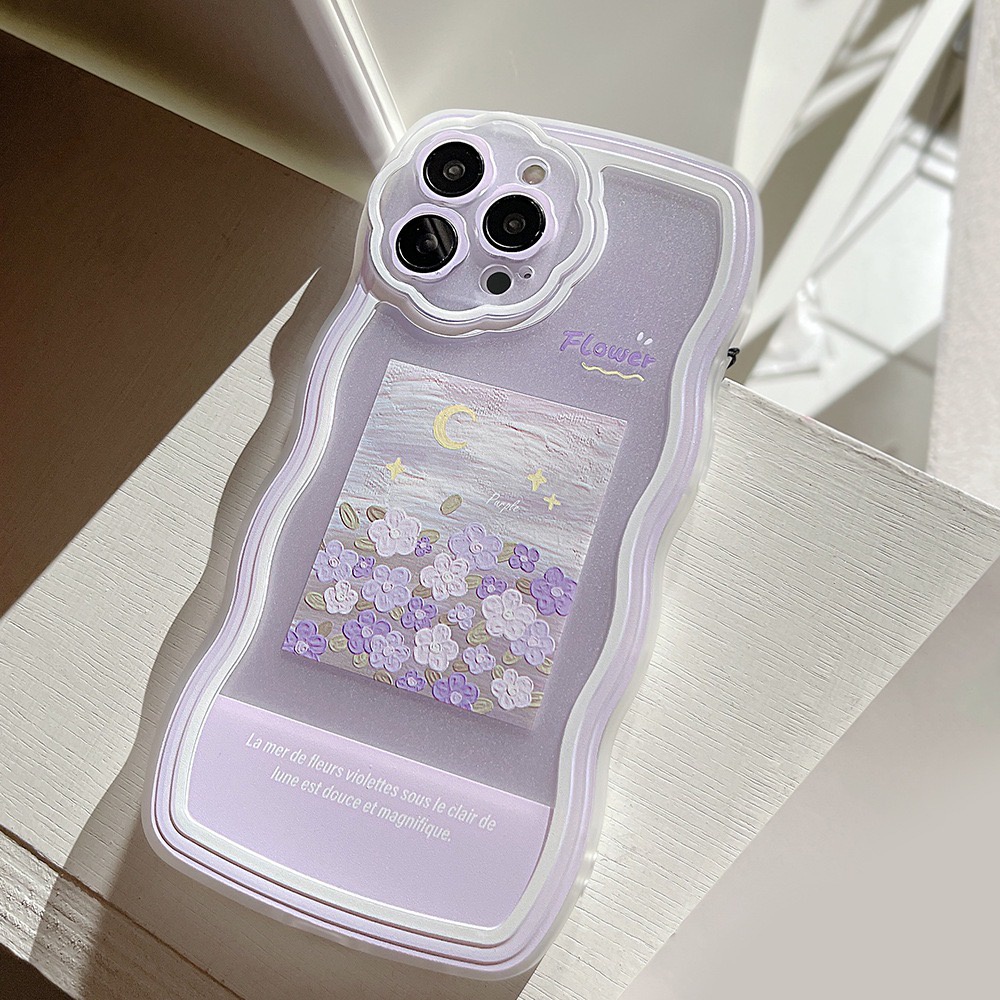 Ốp lưng cho iphone - Ốp hoa tím vintage siêu xinh