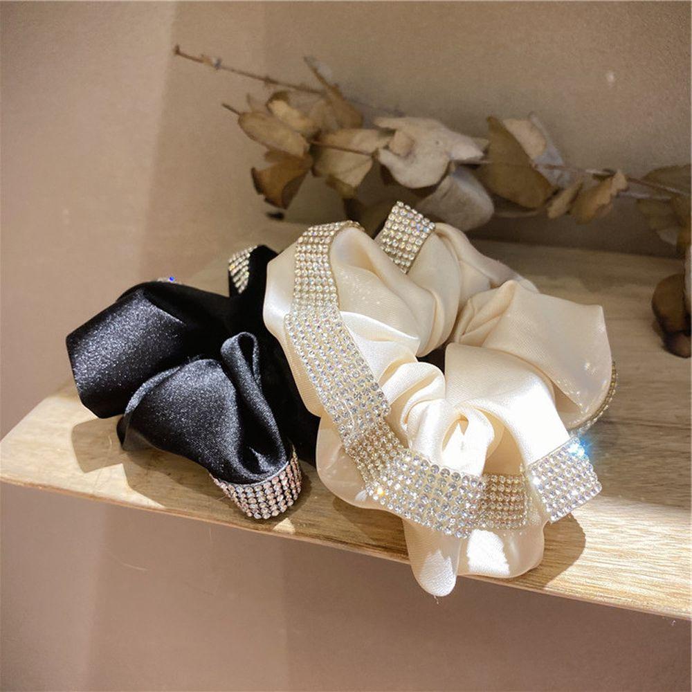 Dây Cột Tóc Scrunchies Bằng Vải Màu Trơn Đơn Giản Phong Cách Hàn Quốc Cổ Điển