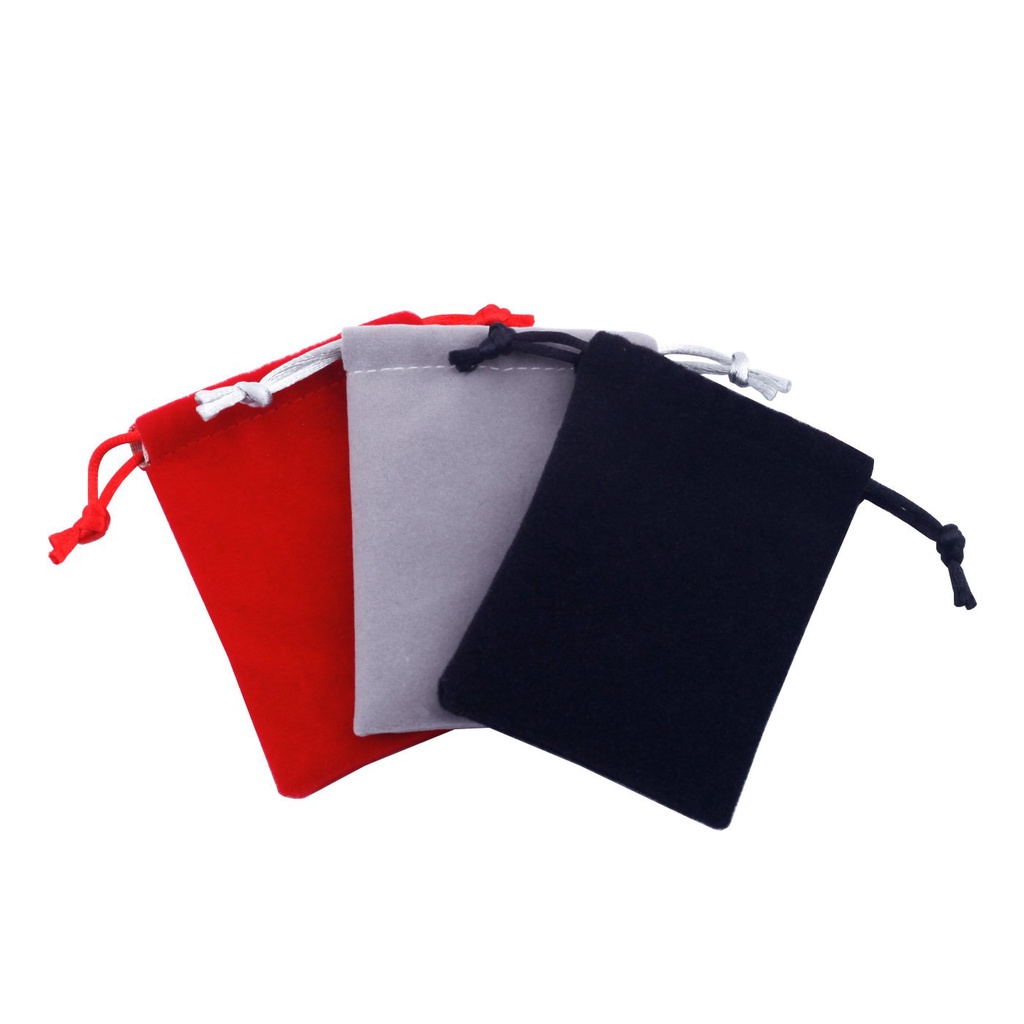 Flannel bag jewelry drawstring bag earphone flannel storage bag black flannel bag spot wholesale