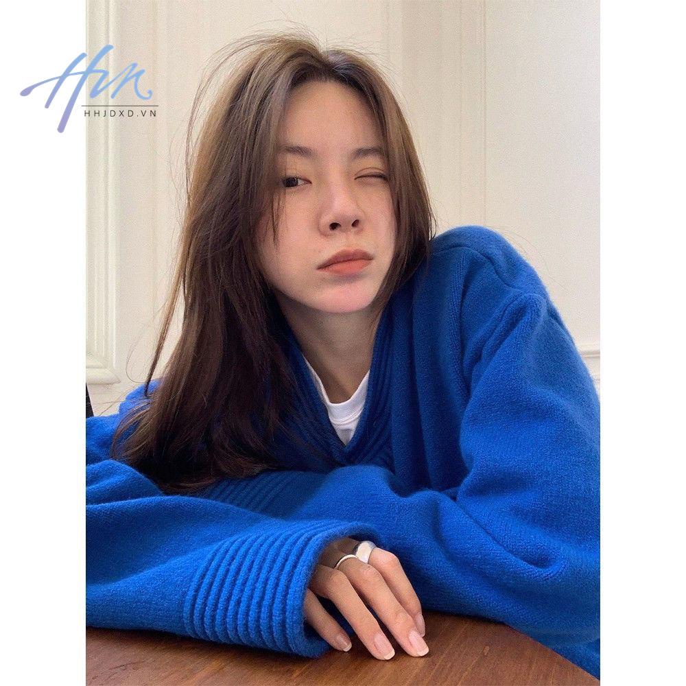 Áo khoác cardigan dệt kim dáng rộng phong cách Hàn Quốc thanh lịch thời trang dành cho nữ