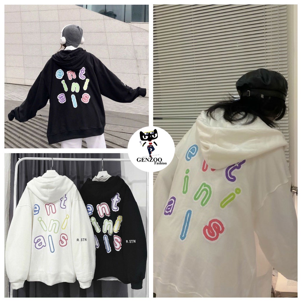 Áo khoác nỉ Unisex ENT áo hoodie form rộng dây kéo mũ cá tính - GENZOO