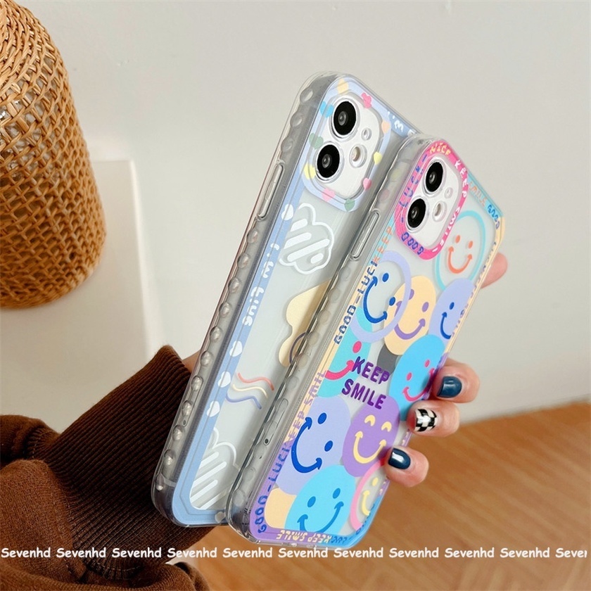 Ốp điện thoại TPU mềm hình mặt cười đơn giản thích hợp cho iPhone 13 12 11 Pro Max SE2020 X XR Xs Max 7 8 Plus