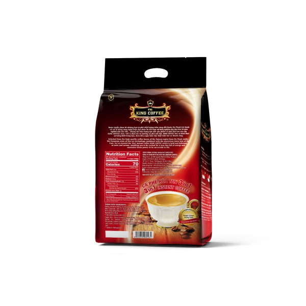 Cà phê hòa tan KING COFFEE 3IN1-Túi 88 gói x16g (1,4kg)