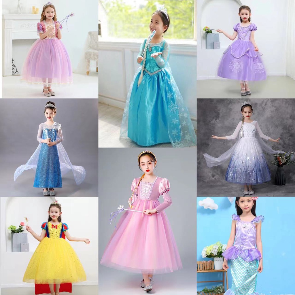 Bộ Đồ Hóa Trang Công Chúa Elsa / Sophia / Nàng Tiên Cá / Nàng Tiên Cá / Băng Giá Halloween Cho Bé Gái