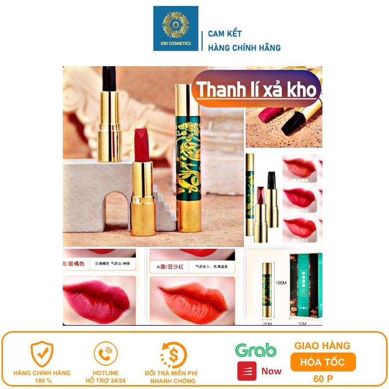 Son Môi Lì Thạch 2 Đầu 6 Màu Chuyển Sắc Thời Thượng, Son Môi Lỳ Đổi Màu Hàng Chính Hãng Nội Đia Trung, Son Môi Lâu Trôi