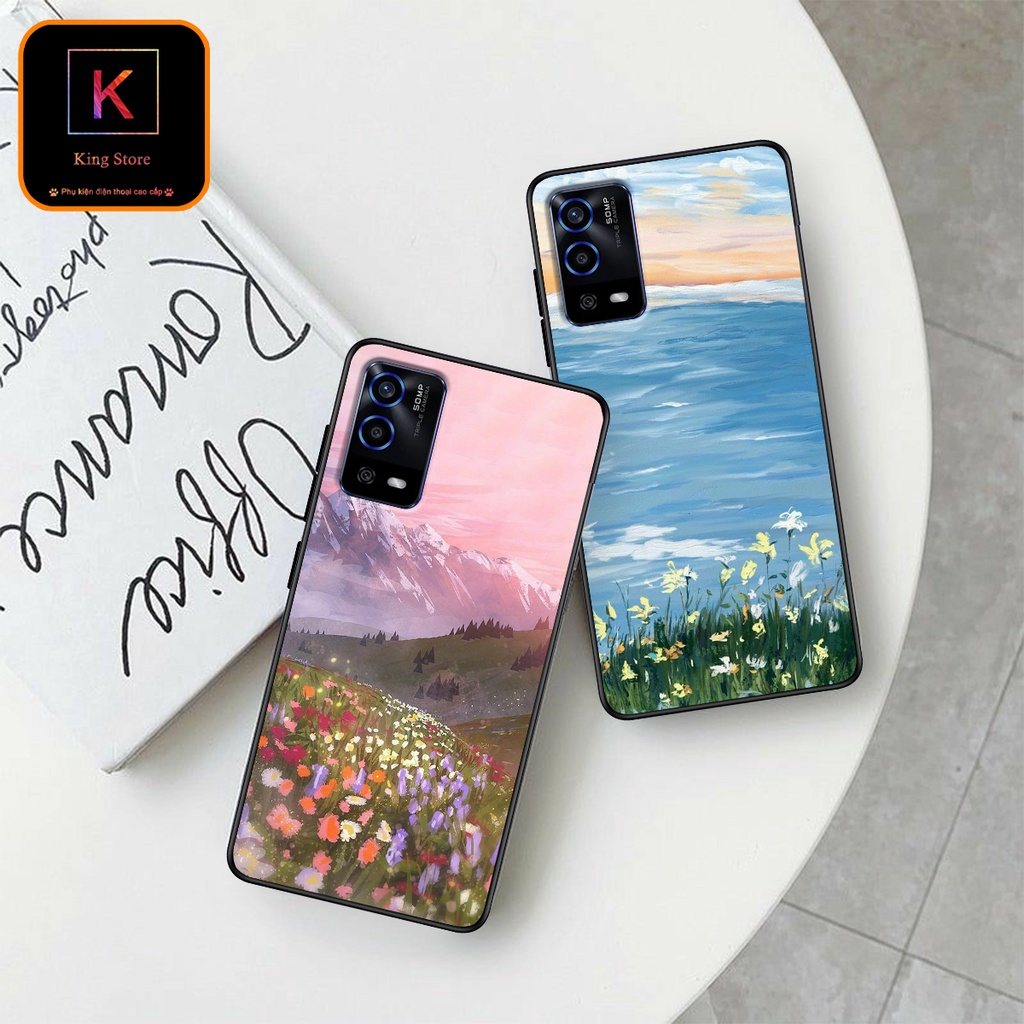 Ốp lưng Oppo A55 - Oppo A55 5G - Oppo A55s - Ốp in hình Cánh đồng hoa - Chất liệu TPU siêu bền