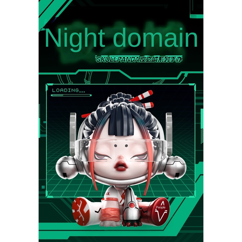 Chính hãng với mã chống hàng giả SP5 thế hệ POPMART Bubble Matt SKULLPANDA loạt đồ chơi hộp đêm thành phố mù đã được xác nhận
