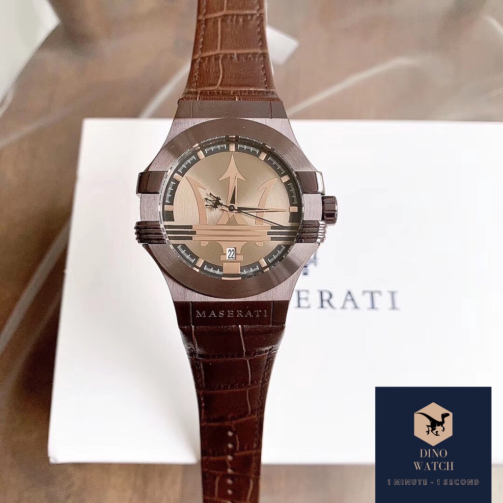 Đồng Hồ Nam Maserati Potenza R8851108011 Dây Da Màu Nâu , Máy Quartz - Pin , Size 42mm
