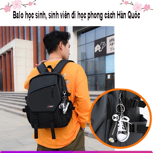 Ba lô laptop nam nữ đi học, du lịch nhiều ngăn cao cấp mang phong cách Hàn Quốc dành cho sinh viên, học sinh