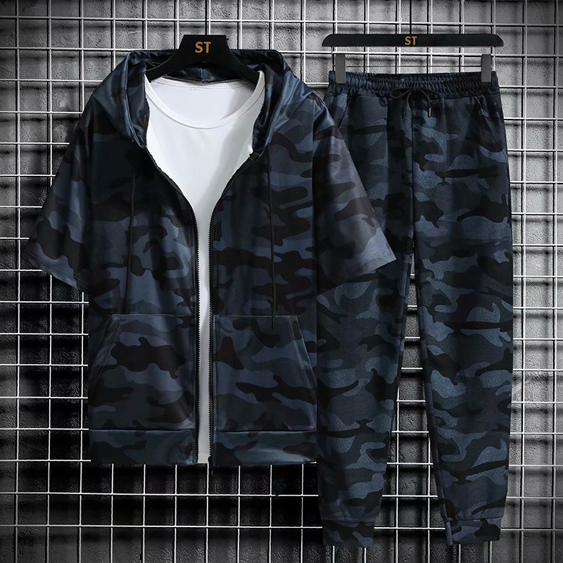 Set of Long Pants And Hoodie Size M-3XL Korean Style Fashion Personality For Men