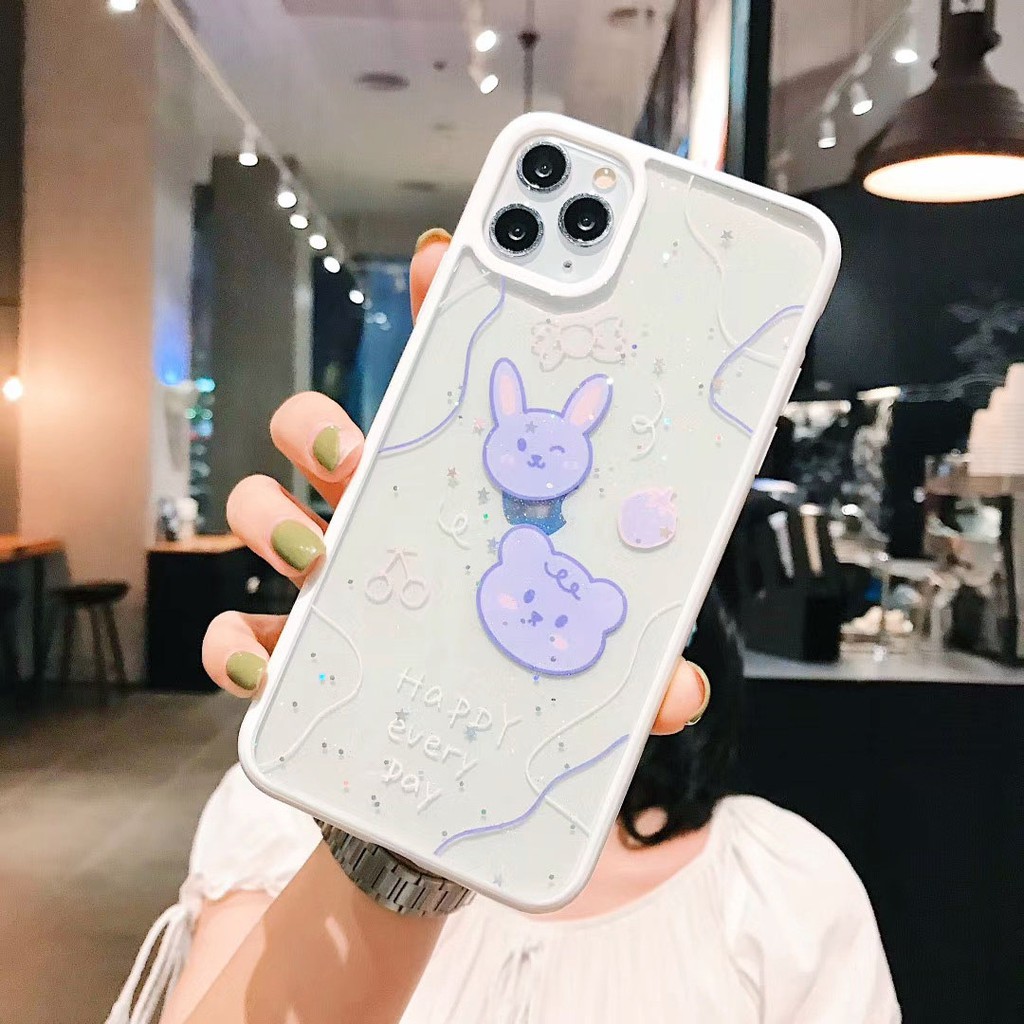 Ốp lưng iphone Rabbit Blink viền màu 5/5s/6/6plus/6s/6splus/7/7plus/8/8plus/x/xr/xs/11/12/pro/max/plus/promax | BigBuy360 - bigbuy360.vn