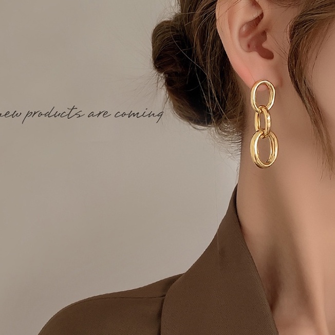 Bộ 5 Khuyên Tai Kim Loại Sang Trọng Phong Cách Hàn Quốc 2023