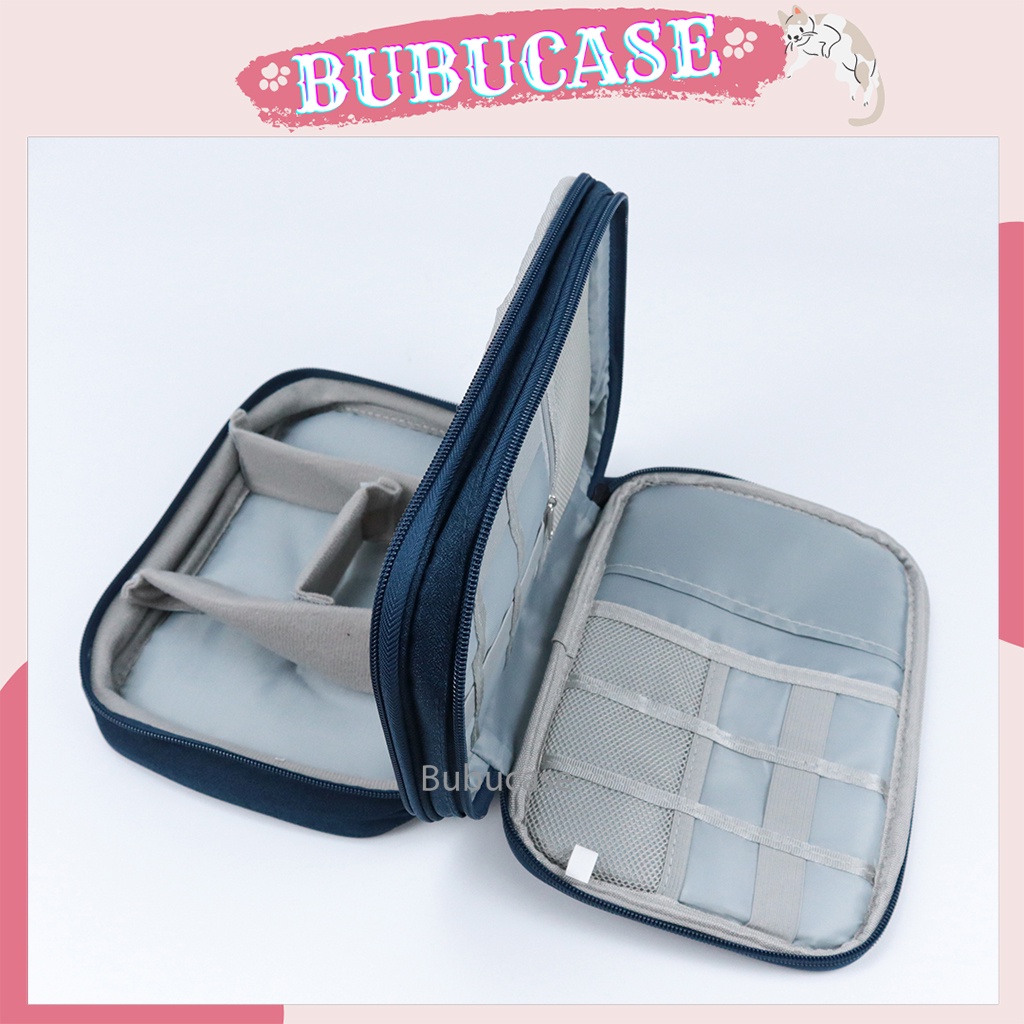 Túi Phụ Kiện Công Nghệ 2 Ngăn Sức Chứa Lớn, Đa Năng Đựng Điện Thoại, Sạc Dự Phòng - Vải Agni Cao Cấp Chống Thấm [FT4]