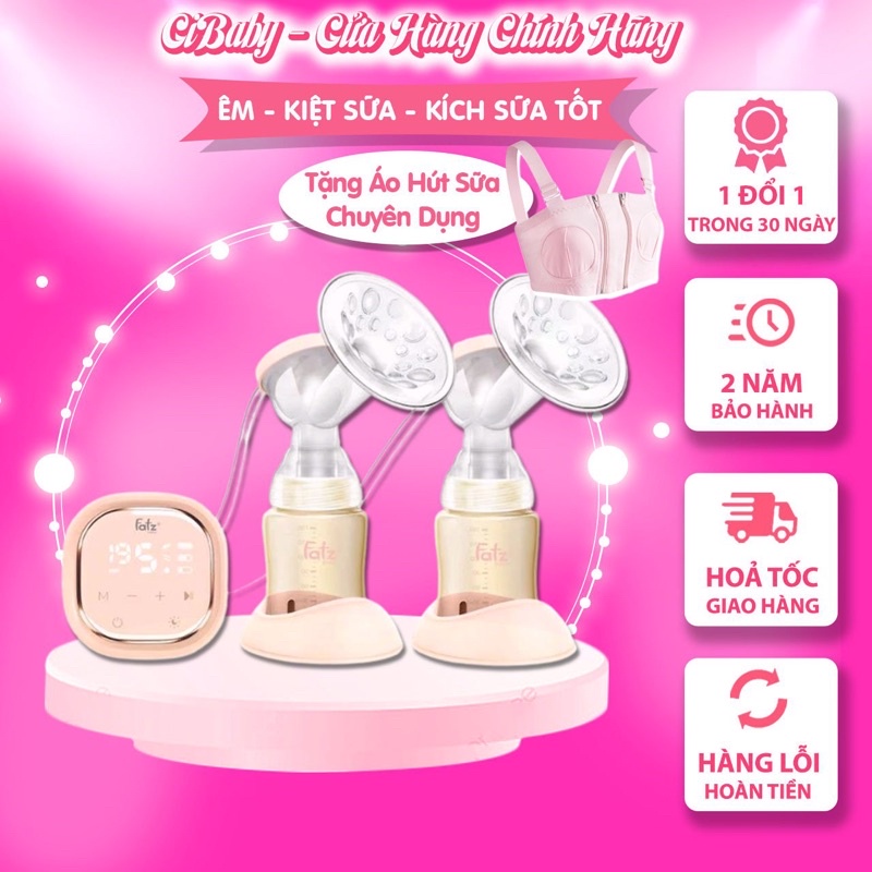 Máy hút sữa điện đôi Fatz Baby Resonance 3 Plus có mát xa và kích sữa / 9 cấp độ lực hút