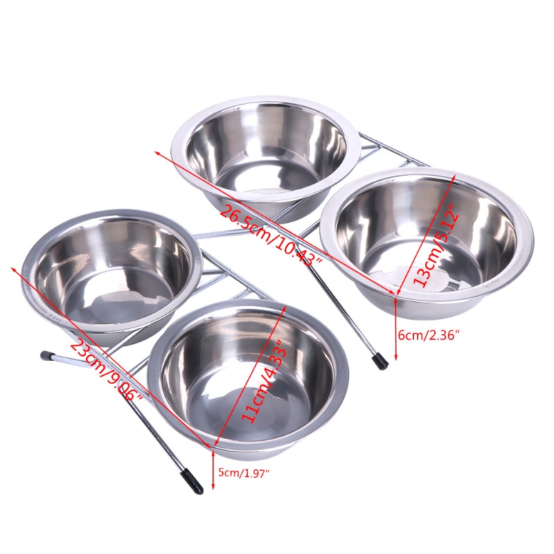 Tô Đôi BằNg ThéP Không Gỉ Để ĐựNg ThứC Ăn Cho Chó MèO TiệN DụNg