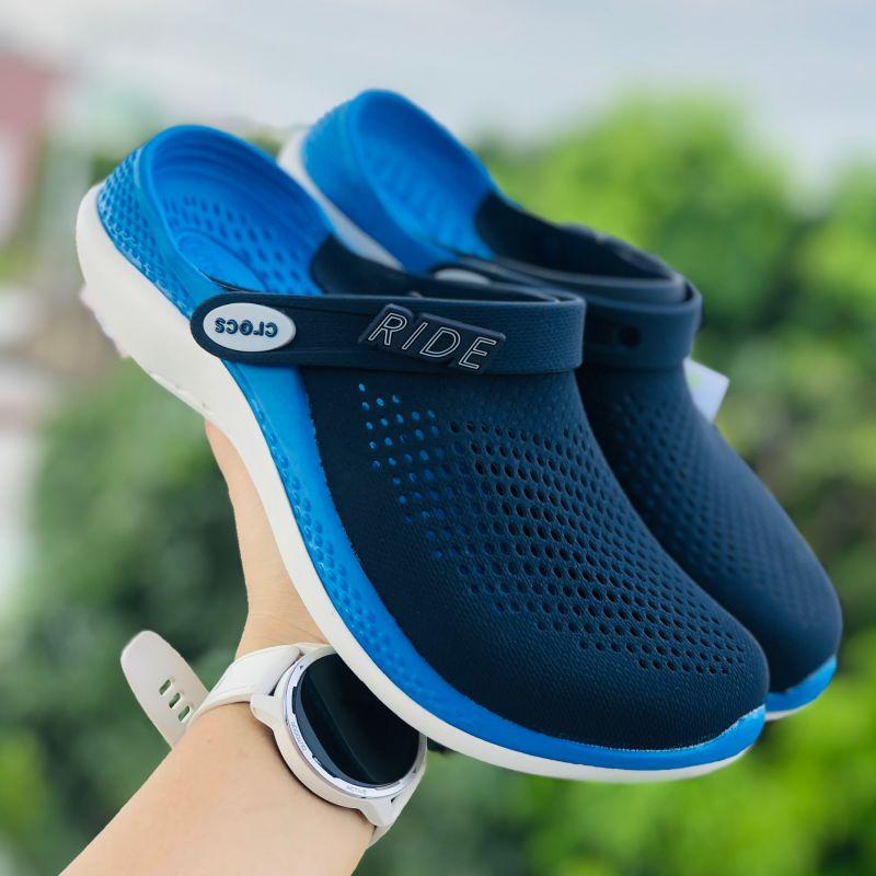 Dép Cross Literide 360  FREESHIP + Hàng loại 1 + Hộp  giày sục sandal Crocs quai ngang bít đầu nam nữ Navy-xanh