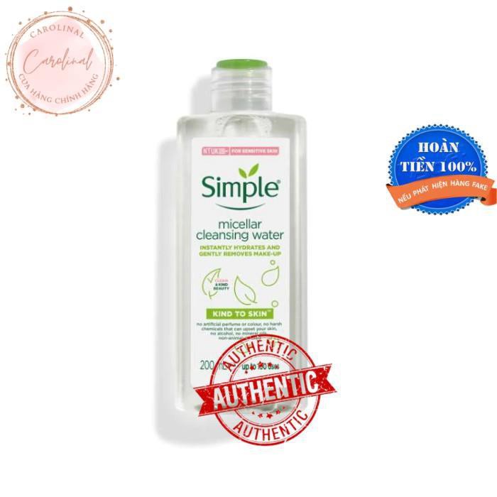 Nước tẩy trang Simple Kind to Skin Micellar Cleansing Water