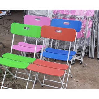 Ghế 3 lá nhựa-chân sắt gấp gọn