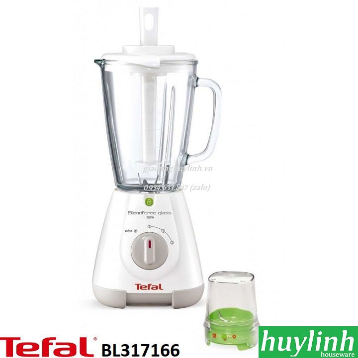 [Mã ELHAMS5 giảm 6% đơn 300K] Máy xay sinh tố Tefal BL317166 - 550W - 2 cối - Thủy Tinh