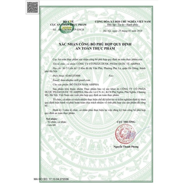 Bổ Thận Nam Abipha – Giúp bổ thận tráng dương, ngừa mãn dục sớm, tiểu đêm nhiều, đau lưng mỏi gối