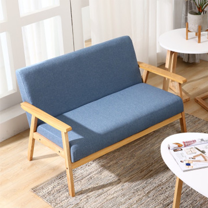 Ghế sofa gỗ hàn quốc HSF001 mẫu cổ điển nệm ghế sofa gỗ bọc nỉ cao cấp thoảng mát sang xin mịn cho phòng khách