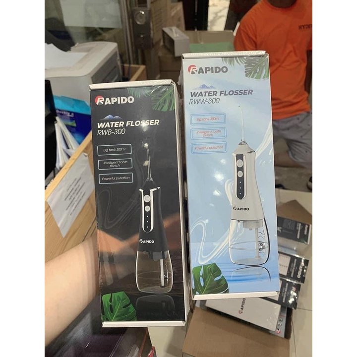 Máy tăm nước Rapido RWB/RWW 300ML - Bàn chải điện thông minh  - Công nghệ Đức- BH chính hãng - Sale 50%