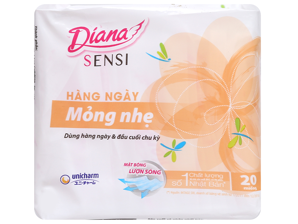 Băng vệ sinh Diana Sensi Hàng ngày Mỏng nhẹ 20 miếng/gói