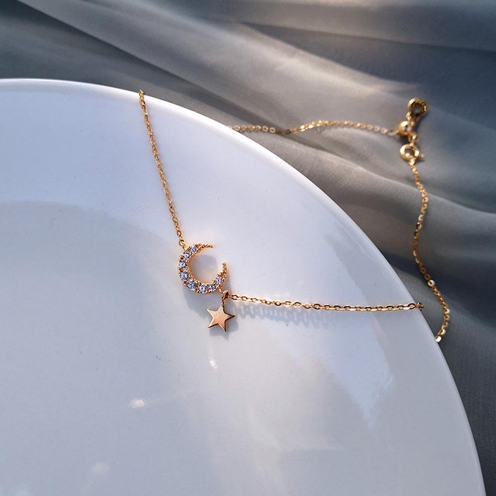 MXGOODS Vòng cổ Mặt Trăng Khuyết Dễ Thương Cho Nữ