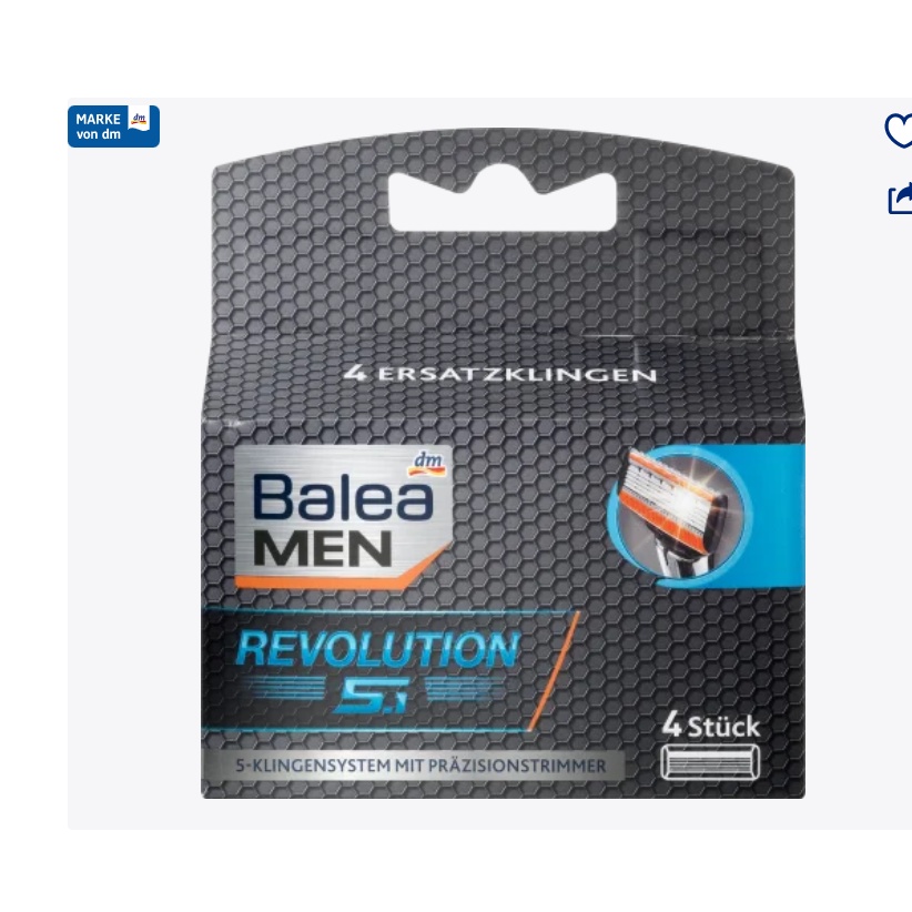 Bộ 4 đầu Dao Cạo râu Balea MEN 5 LƯỠI - Nguồn hàng Đức