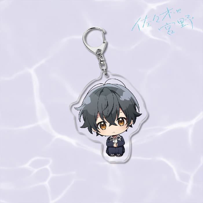 (NGỒI) Móc khóa in hình Sasaki và Miyano anime chibi mica trong acrylic quà tặng độc đáo