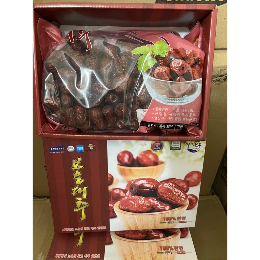 TÁO ĐỎ SẤY KHÔ HÀN QUỐC SAMSUNG - TRÁI TO HỘP 1KG