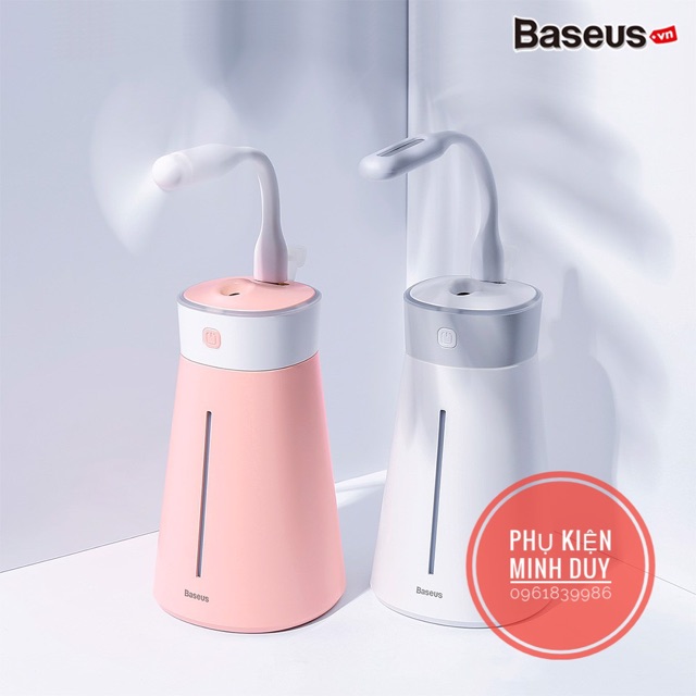 Máy phun sương, tạo ẩm, lọc không khí Baseus Slim Waist humidifier (380ml, USB 5V tặng quạt USB và đèn led USB)