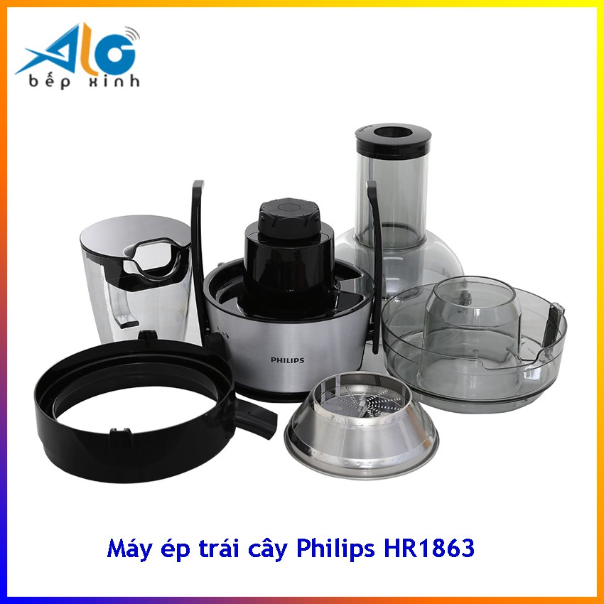 Máy ép trái cây Philips HR1863 - máy ép chậm - tiết kiệm điện - vắt kiệt nước trái cây - dễ sử dụng - Alo Bếp Xinh