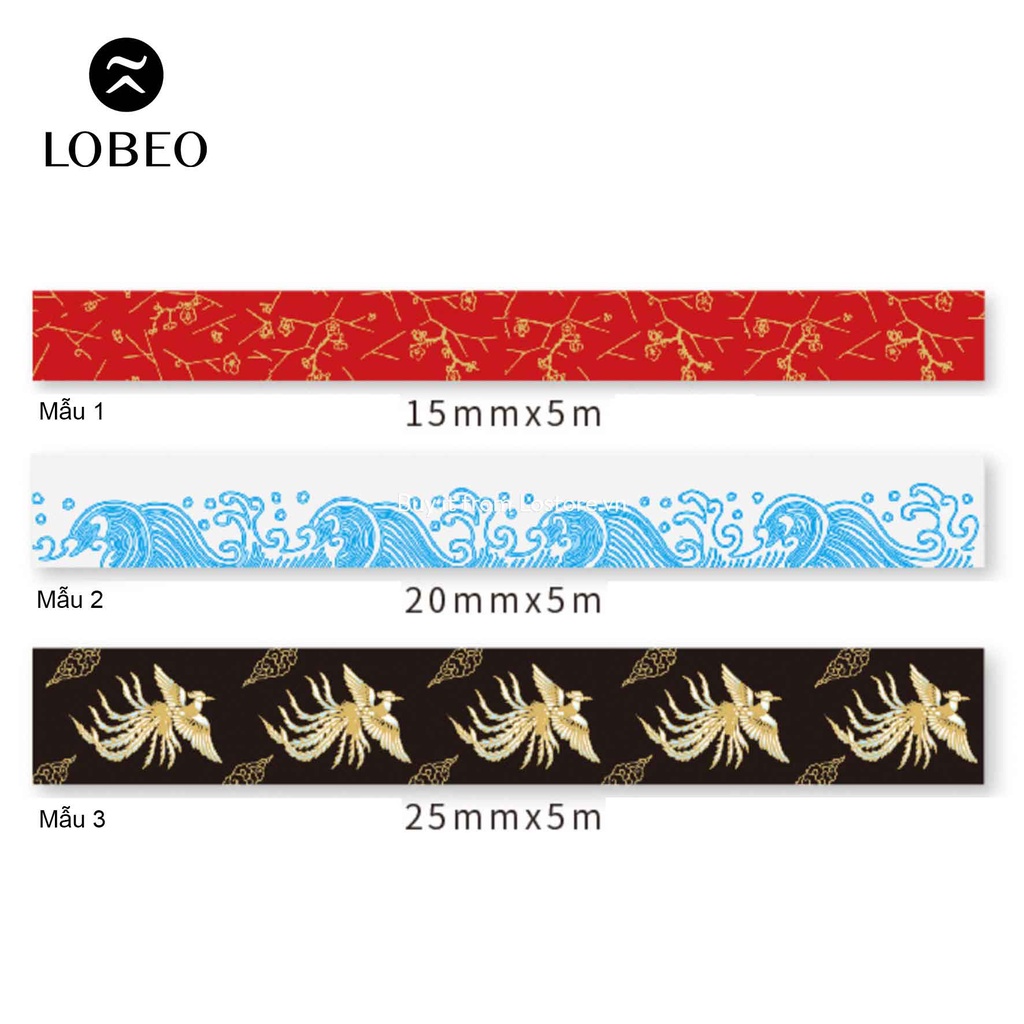 [LỖ STORE] Washi Tape hoa văn trang trí bản to