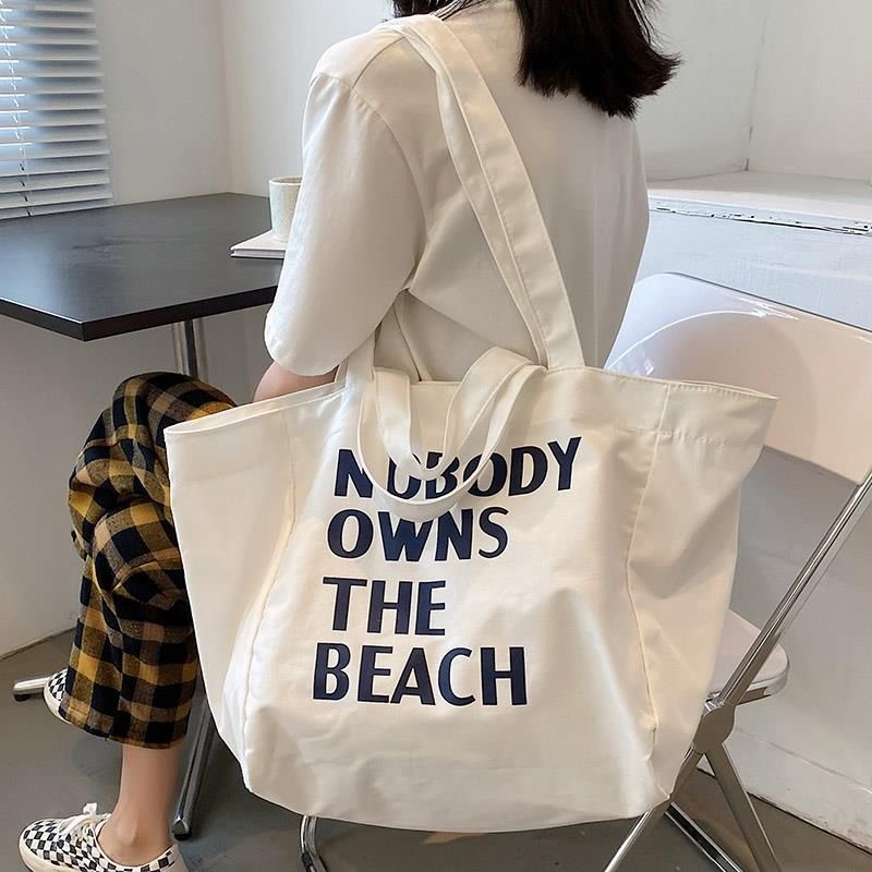 Túi Xách Canvas Cỡ Lớn In Họa Tiết Thời Trang