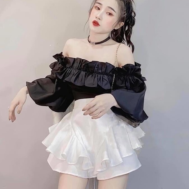 Áo bẹt vai nhúng bèo