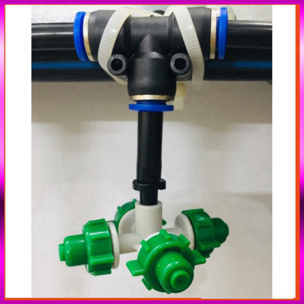 [GIÁ TỐT]  Béc phun sương 4 cửa kèm kết nối nhanh ống 8mm (4tia)