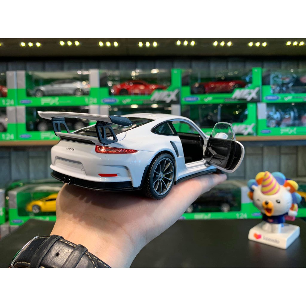 Mô hình xe ô tô Porsche 911 GT3 RS Hãng Welly tỉ lệ 1:24 màu trắng