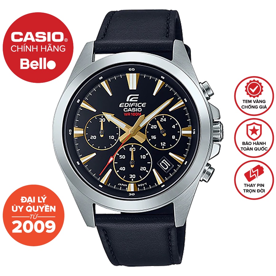 Đồng hồ Nam dây da Casio Edifice EFV-630L-1A chính hãng bảo hành 1 năm pin trọn đời