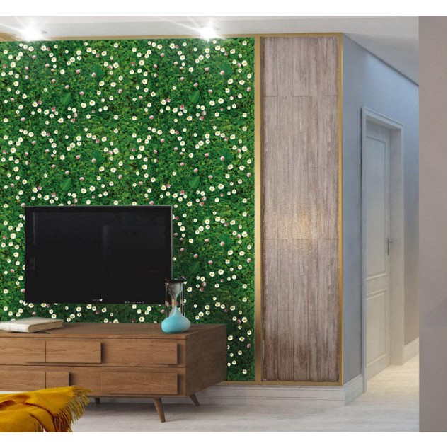 Decal trang trí tường Thảm Cỏ hoa cúc dại